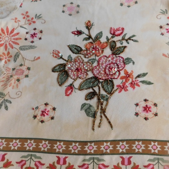 Gloria Vanderbilt Pull Over Floral Cotton Top - Picture 2 of 5